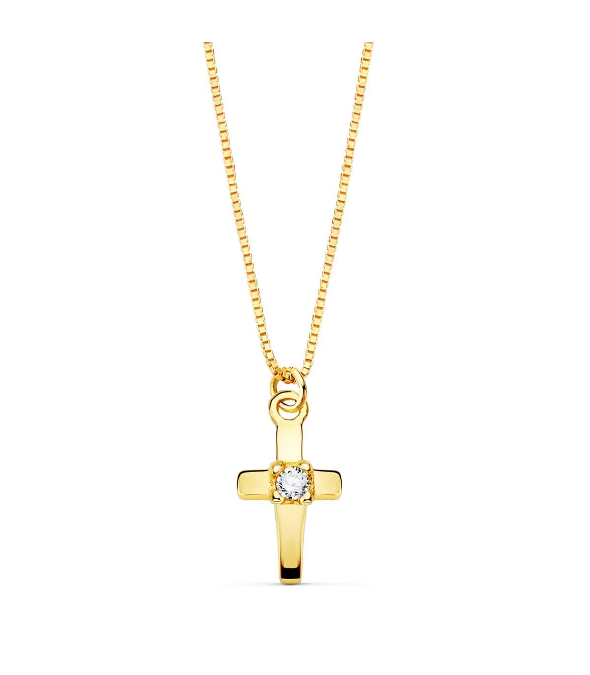 Gargantilla Cruz OA 18K Diamante 0.015 Qtes.