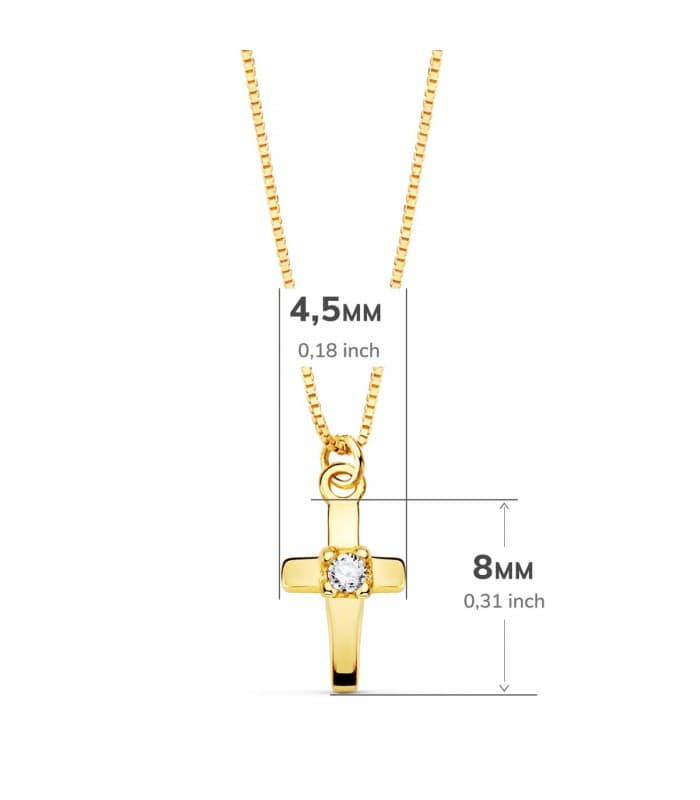 Gargantilla Cruz OA 18K Diamante 0.015 Qtes.
