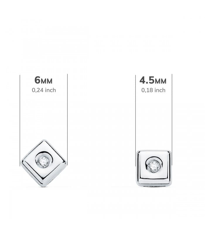 Boucles d'oreilles Chérie Diamants 0.030 Ct. Or Blanc 18K
