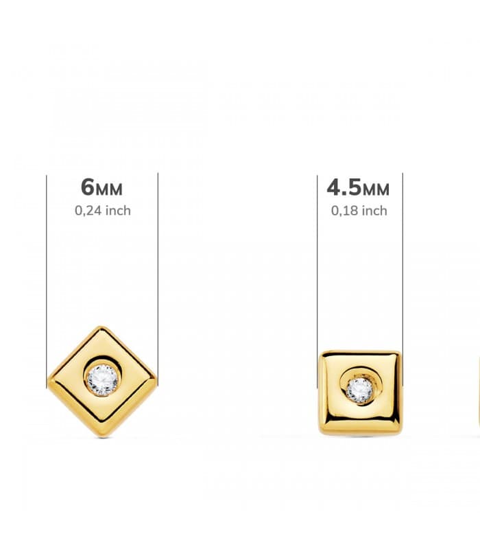 Boucles d'oreilles Chérie Diamants 0.030 Ct. Or Jaune 18K