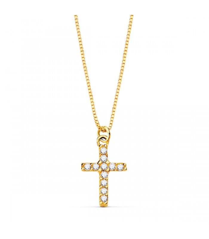 Gargantilla Cruz Diamante 0.015 Qtes. OA 18K