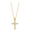Collier Croix Diamant 0.050 Ct. 18K Or Jaune
