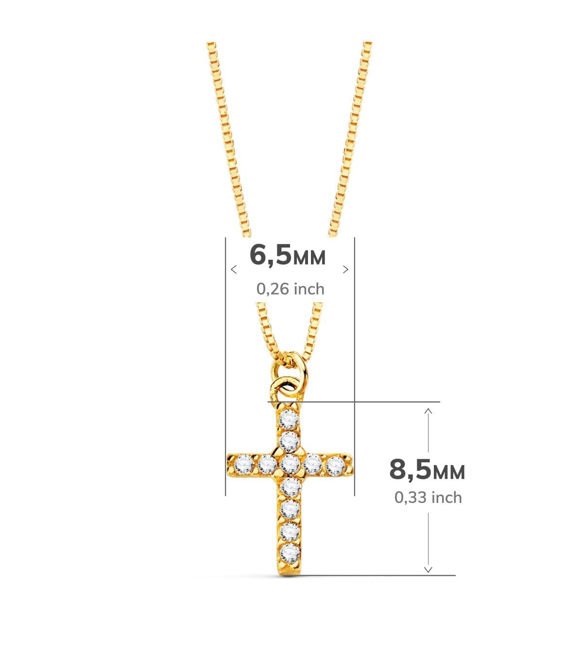 Gargantilla Cruz Diamante 0.015 Qtes. OA 18K