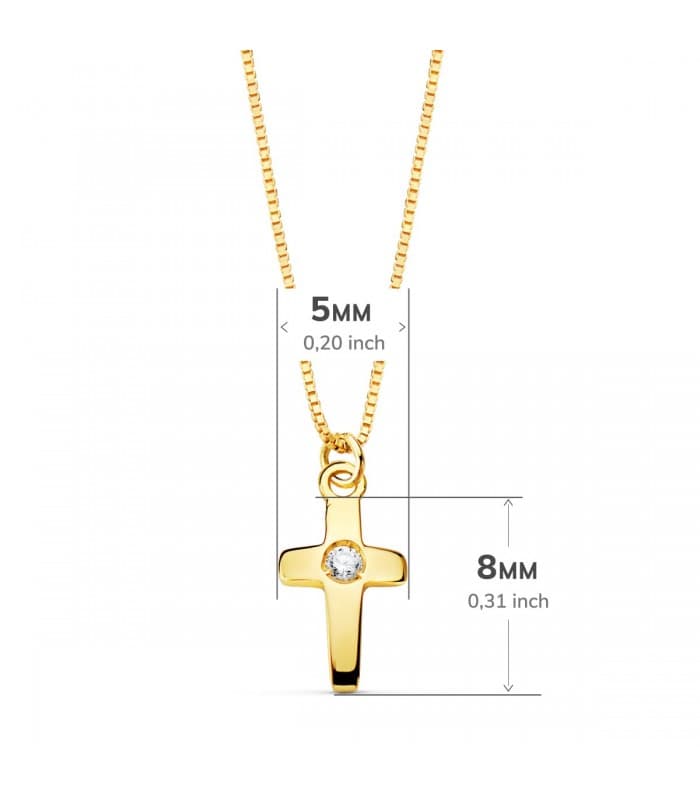 Gargantilla Cruz Diamante 0.015 Qtes. OA 18K