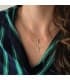 Gargantilla Cruz Diamante 0.015 Qtes. OA 18K