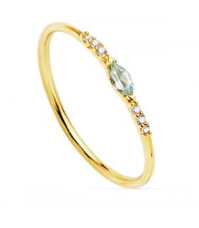 Anello Bergman Oro 18kt Diamanti 0,030 ct Topazio