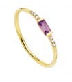 Diamantring mit Amethyst 750 Gelbgold P30132-OAAT