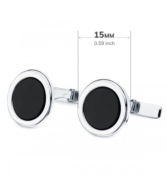 Gemelos Alexandre Oro Blanco 18K Ónix