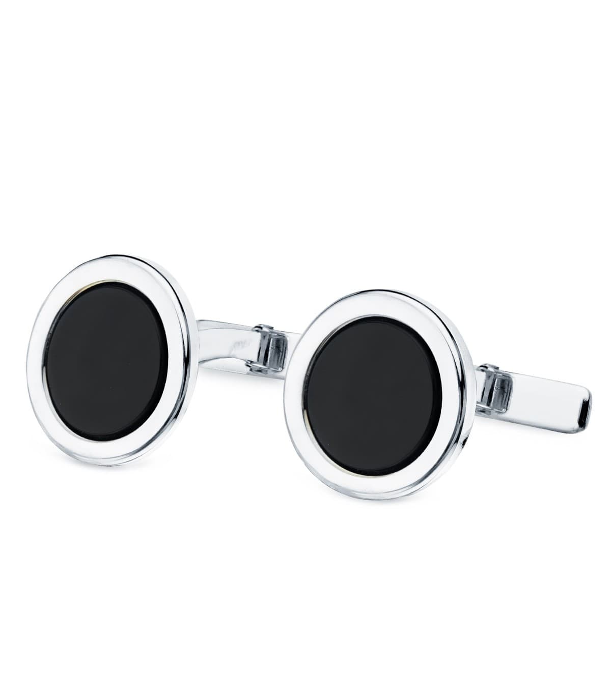 Gemelos Alexandre Oro Blanco 18K Ónix
