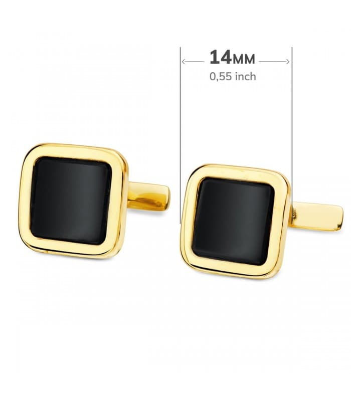 Boutons de manchette Édouard Or Jaune 18K Onyx