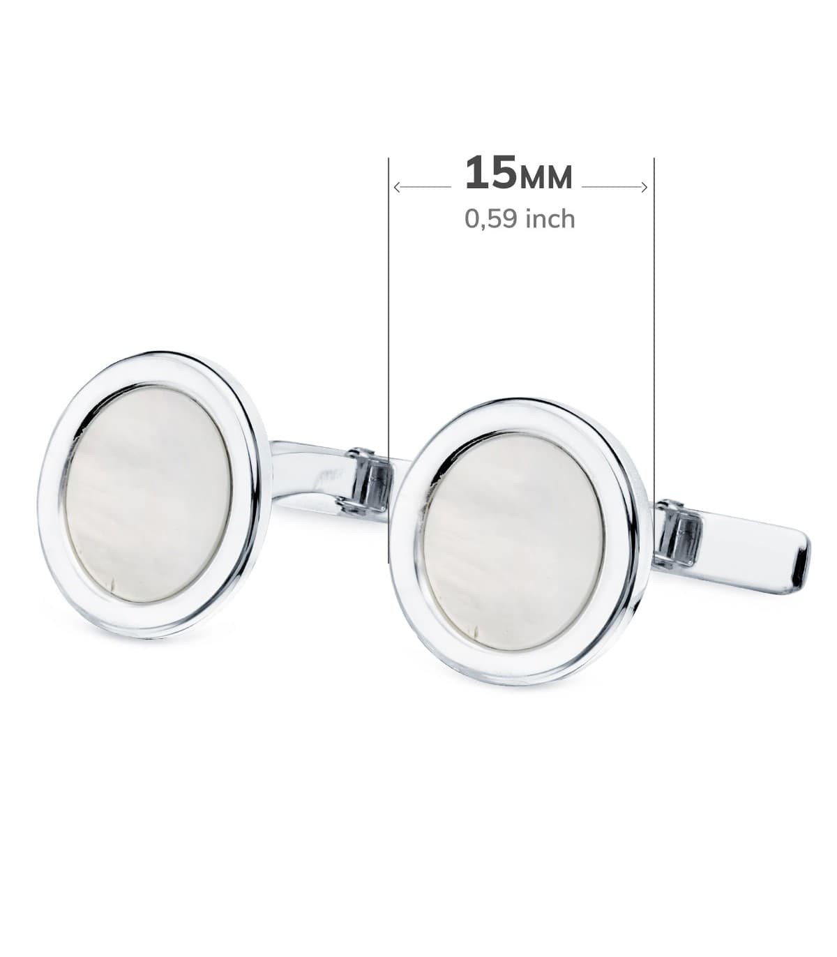 Boutons de manchette Alexandre Or Blanc 18K Nacre