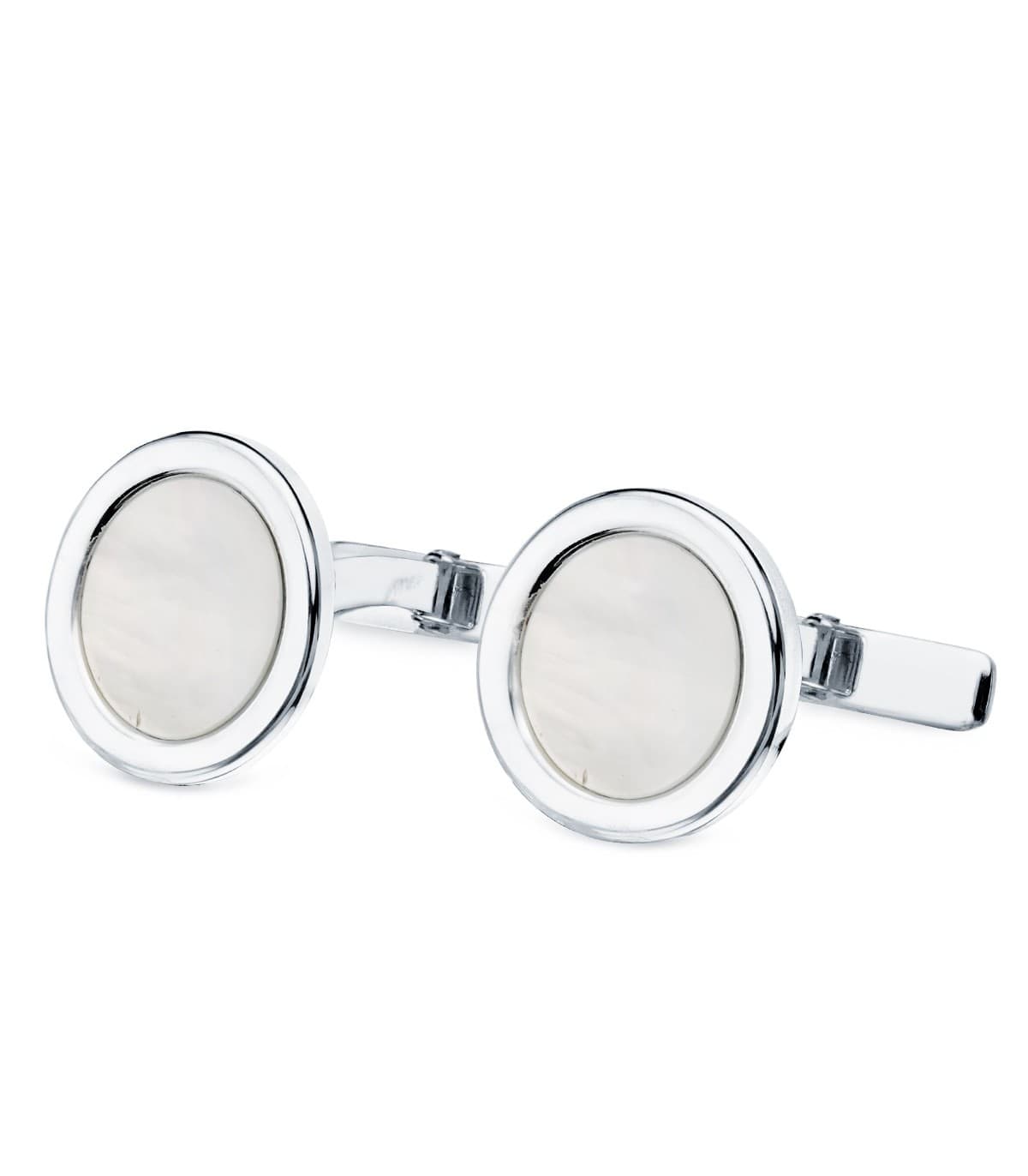 Gemelos Alexandre Oro Blanco 18K Nácar