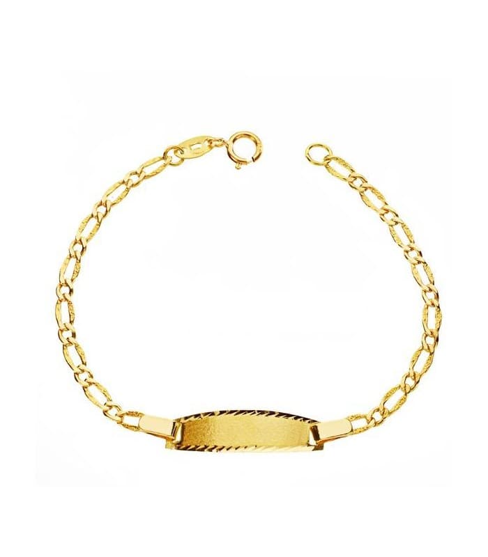Gourmette Bébé or 18carats - maille 1x1 facettée