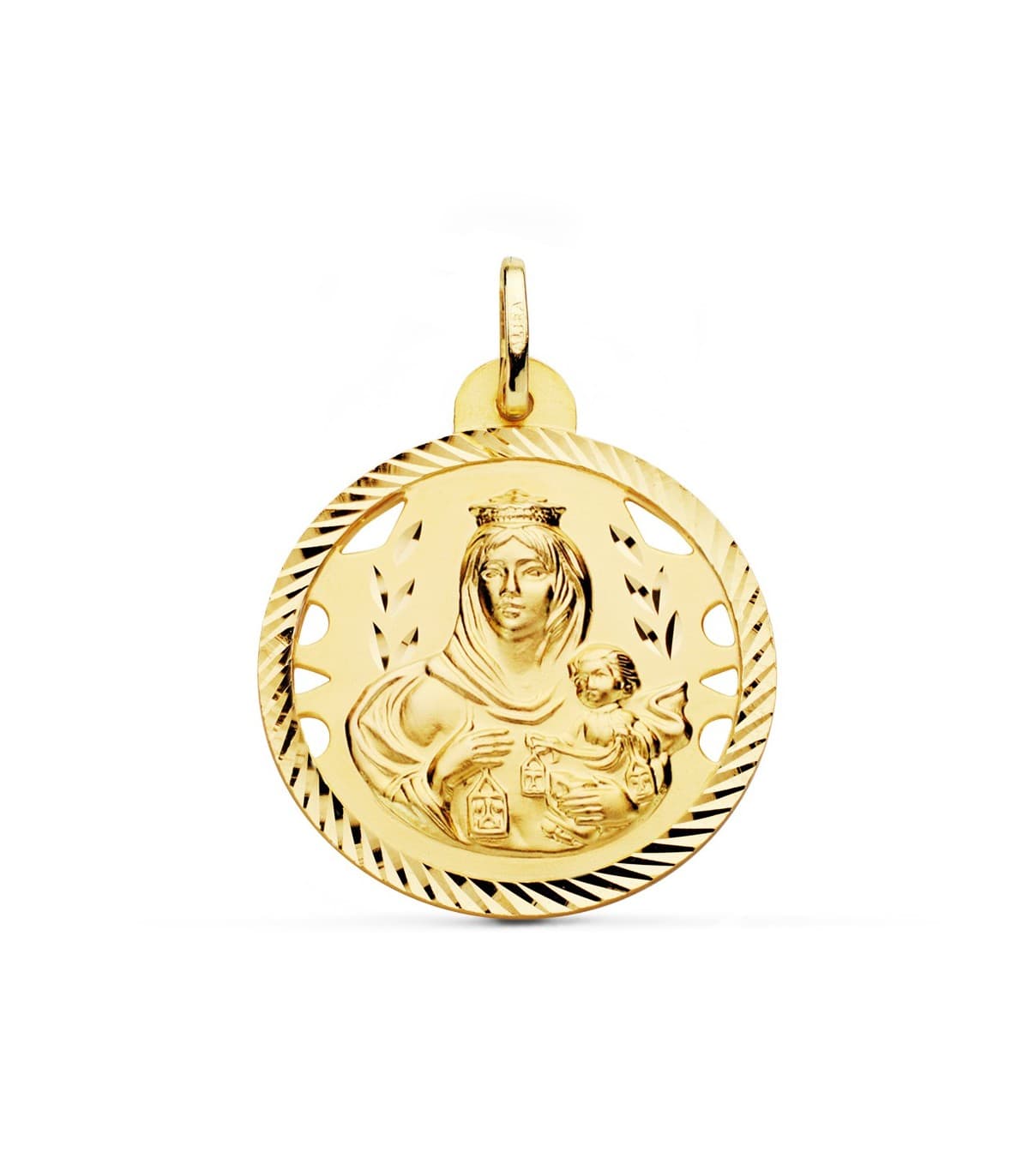 Scapolare del Carmelo Oro 18Kt 28 mm traforato