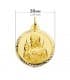 Scapulaire Vierge du Carmel et Sacré Coeur Or 18K Facetté 30mm
