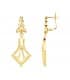 Orecchini pendenti, ideali da donna, finitura lavorata oro 18kt 35mm, stile fantasia ricamati