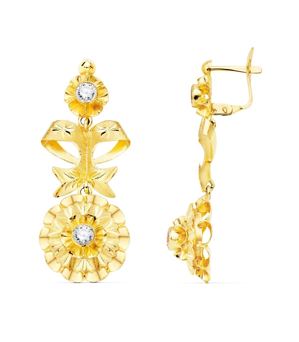 Ohrhänger Damen 18K Gelbgold mit Zirkonia | 8402 Stil: Viktorianisch / Antik