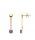 Pendientes Largos Oro 18K Amatista