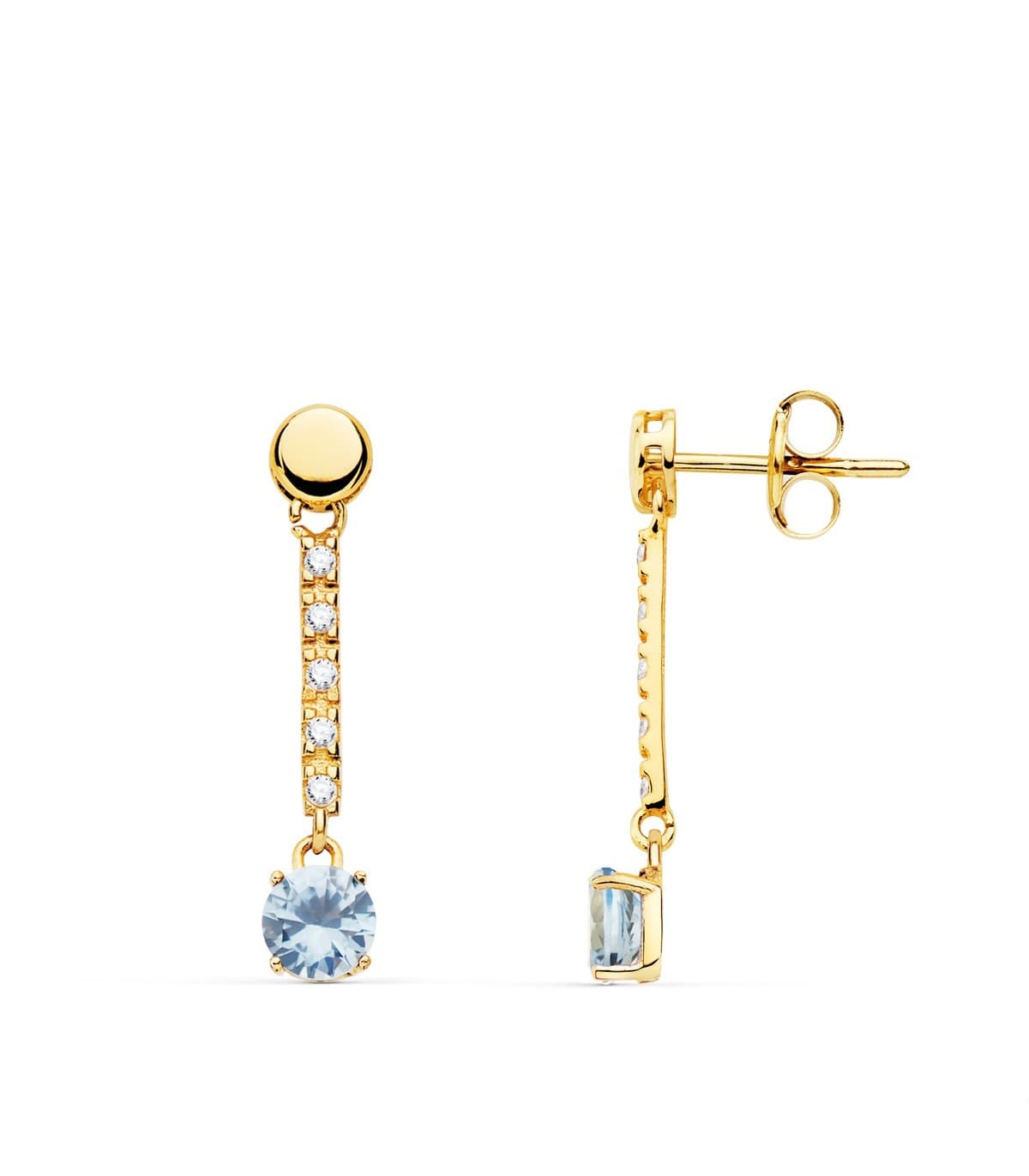 Boucles D'oreilles En Or Blanc 750 18K Avec Aigue-marine Goutte - 2.24 Carats | Bijoux Fins Pierre Bleue