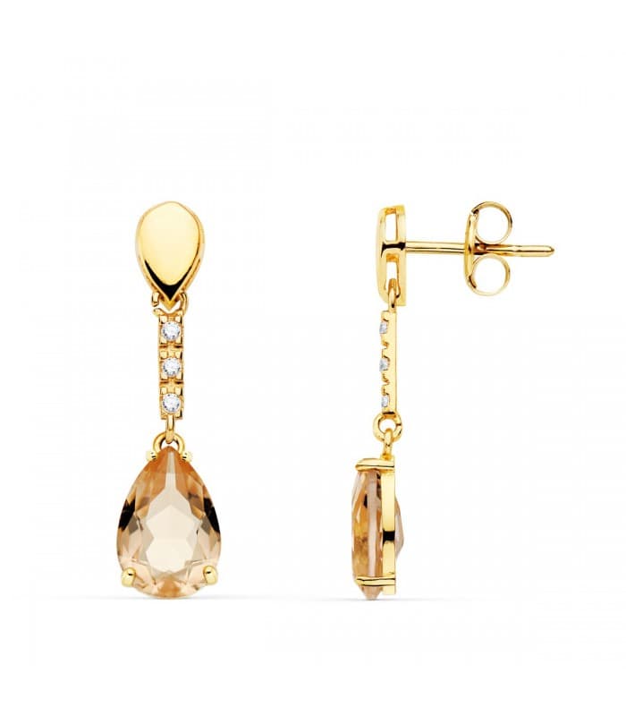 Boucles d'oreilles Broadway Or Jaune 18K Kunzite