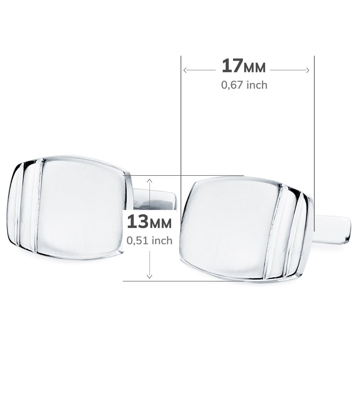 Gemelos Bernard Oro Blanco 18K