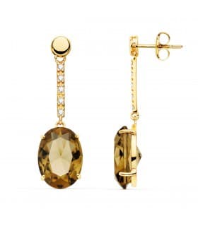 Pendientes Manhattan Oro Amarillo 18K Fumé