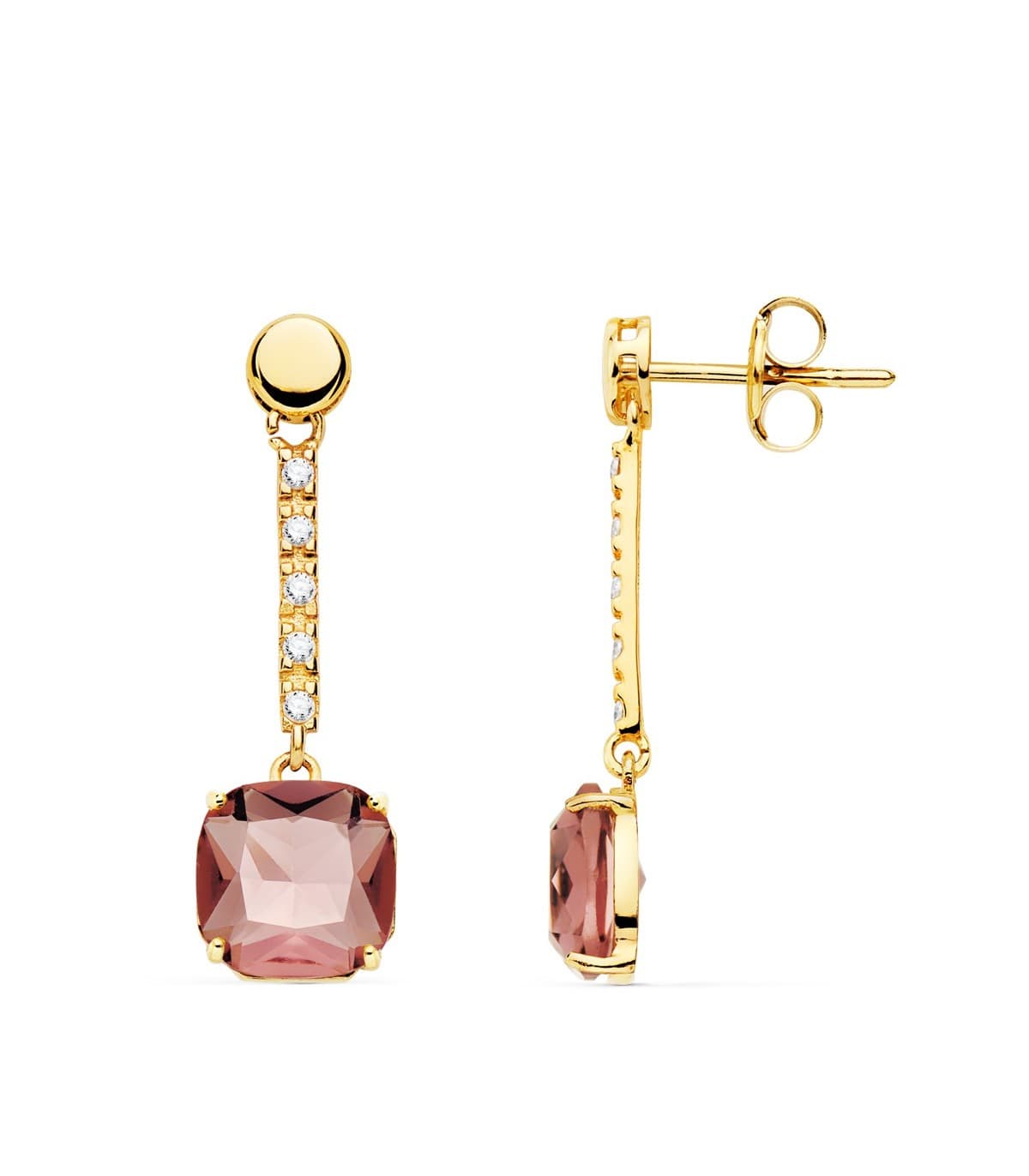 Boucles d'oreilles Harlem Or Jaune 18K Kunzite