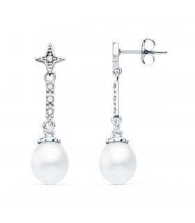 Pendientes Novia Loane Oro Blanco 18K Perla