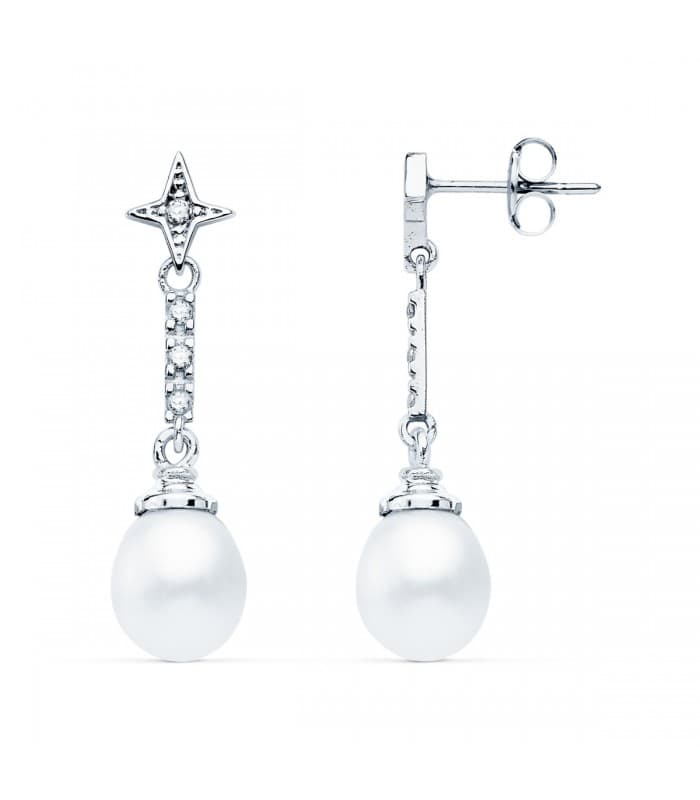 Pendientes Novia Loane Oro Blanco 18K Perla
