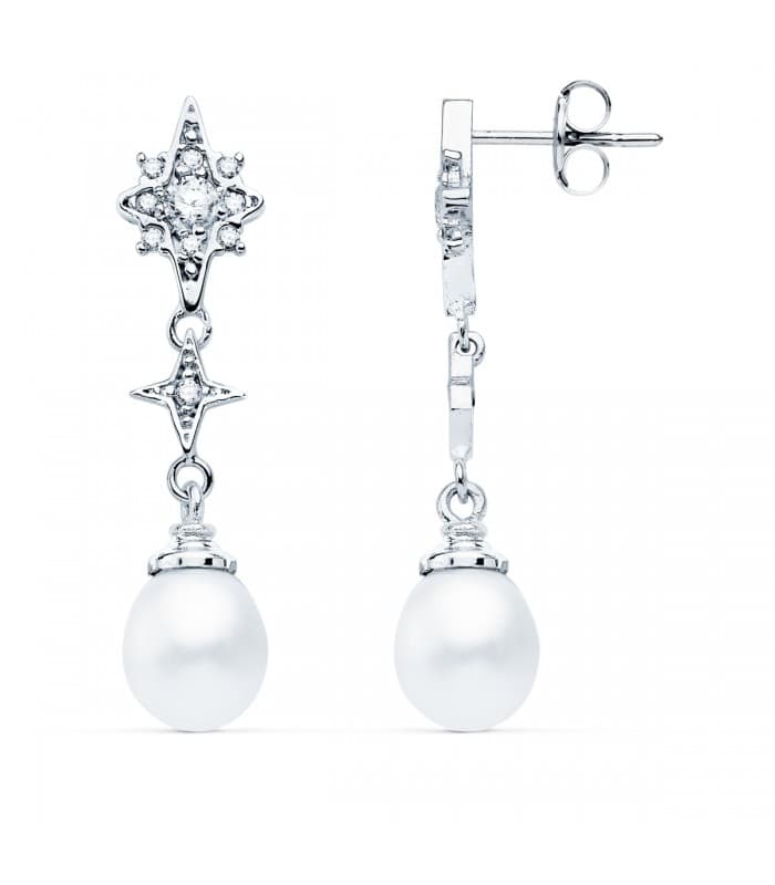 Boucles d'oreilles Mariage Loreto Or Blanc 18K Perle