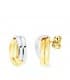 Ohrstecker Gold 18K - Creolen Glatt, Gewölbte, Gelb- und Weissgold | Damen Ohrringe Atlanta Bicolor