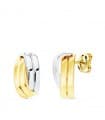Orecchini Fascia oro giallo e bianco 18kt 13mm