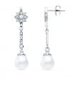 Boucles d'oreilles Mariée Iraide Or Blanc 18K Perle