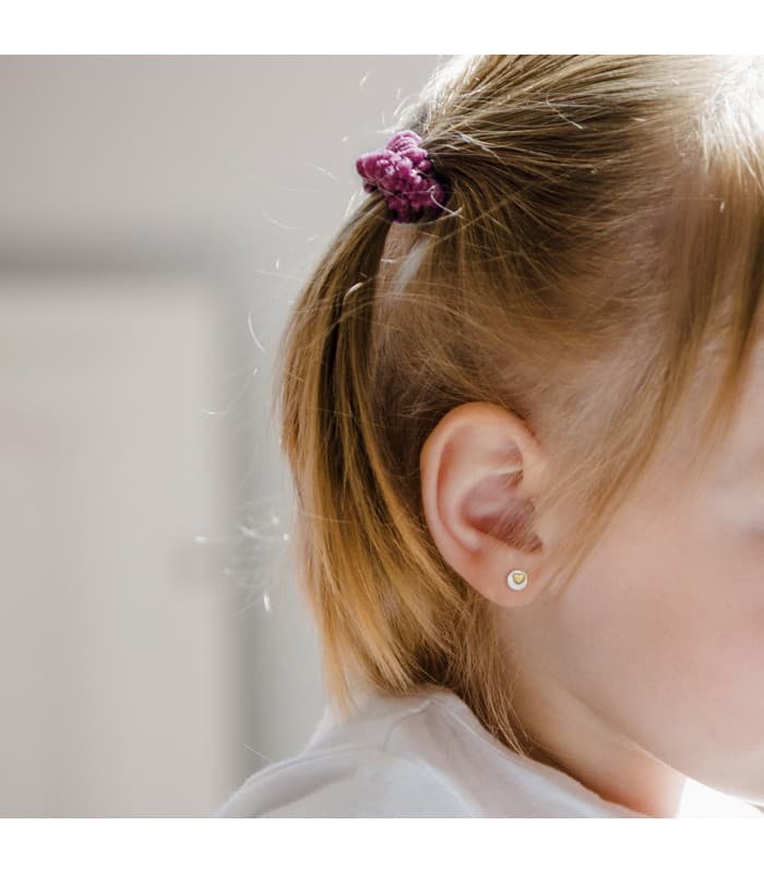 Boucles d'oreilles enfant avec perles en or 18 carats 750, bijouterie en ligne Alda