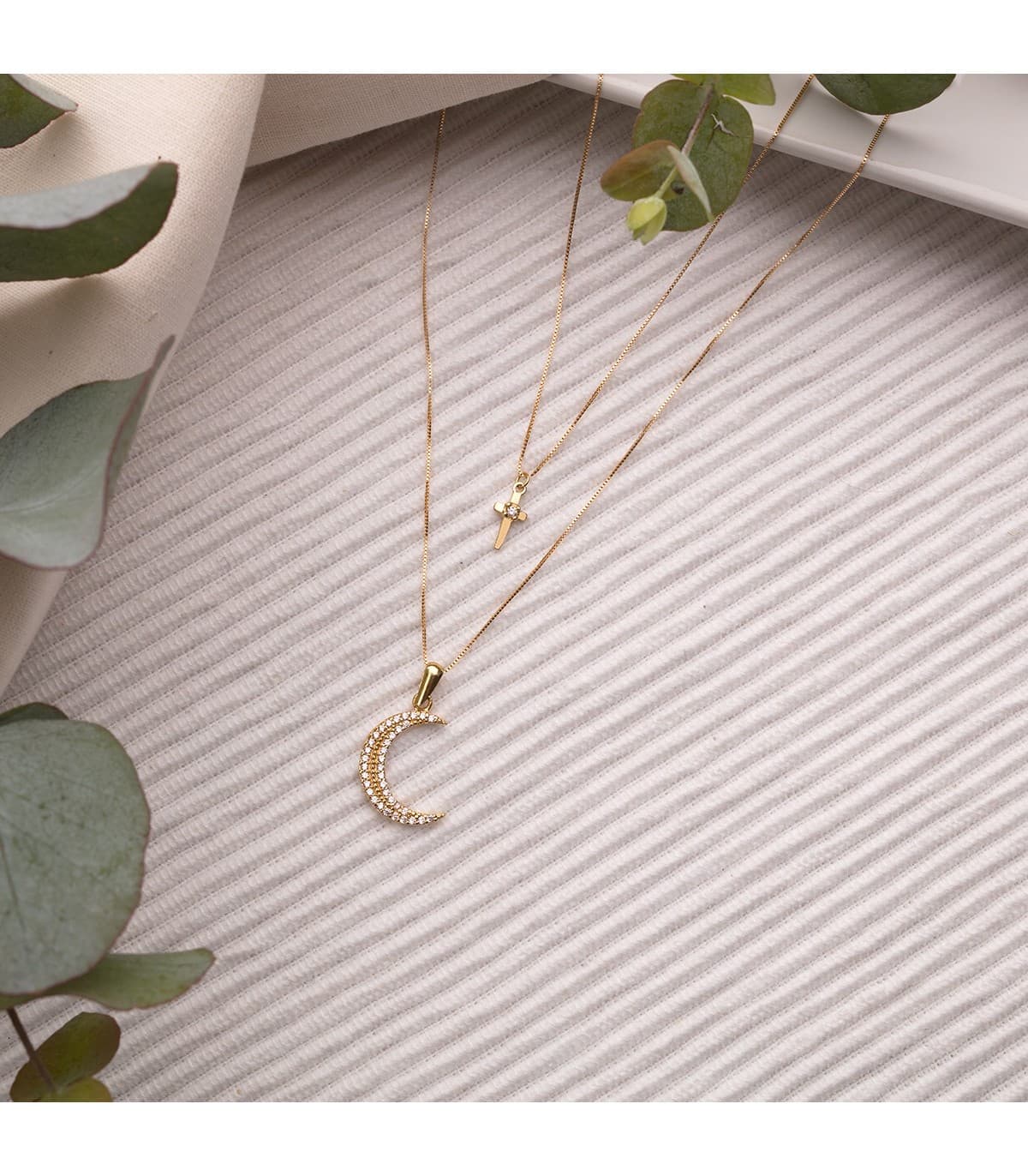 Halbmond Anhänger für Damen 750er Gelbgold 22016-5 - Schmuck Halloween