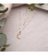 Collier Croix Or Jaune 18K Diamant 0.015 Ct.