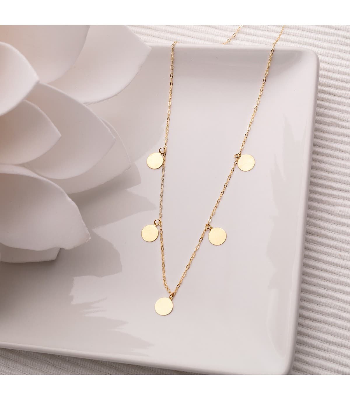 Gargantilla Mujer Chapitas Oro 18K collar mujer colgantes círculos joyería
