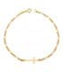 Pulsera de mujer oro 18 kilates cruz cadena eslabones figaro