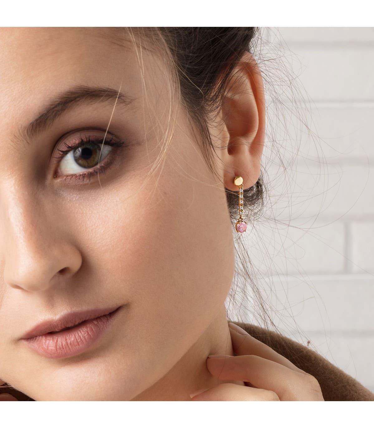 Boucles d'oreilles Pendantes Or 18K Rose