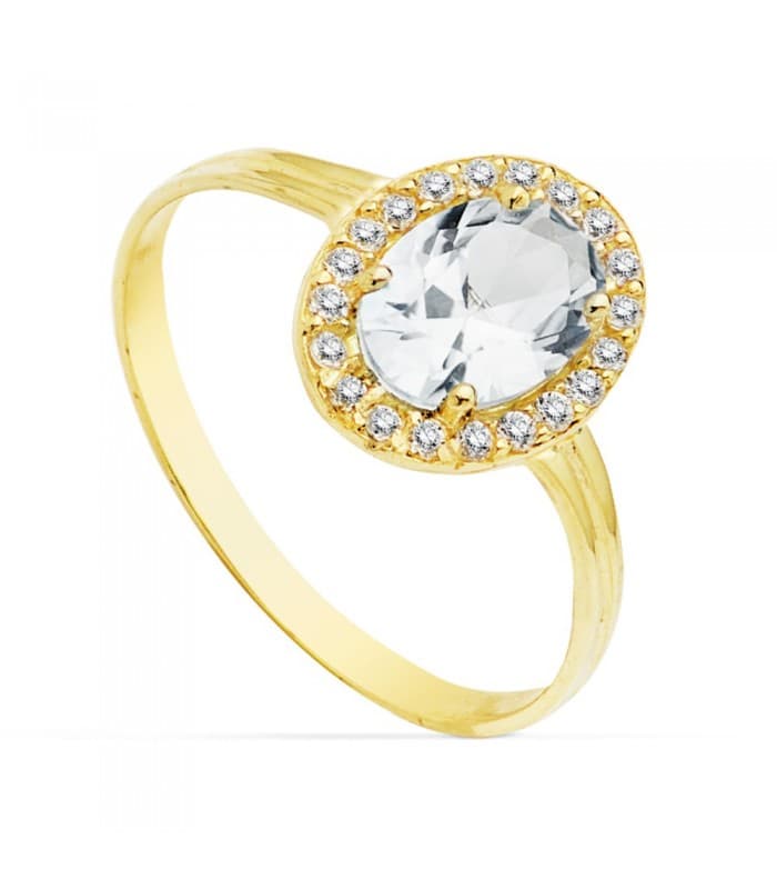Sortija oro amarillo Alessia Oval 18 Kte anillo mujer