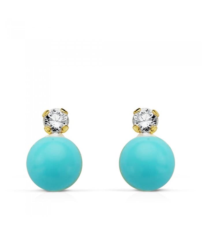 Clous d'oreilles or jaune Elda T 4 mm 18 Carats