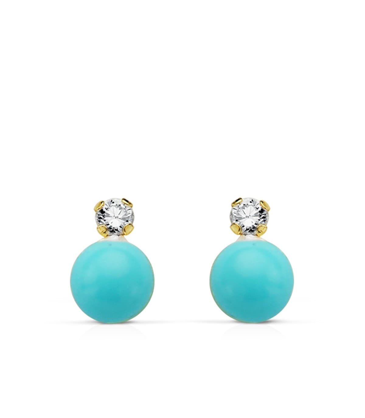 Clous d'oreilles or jaune Elda T 4 mm 18 Carats