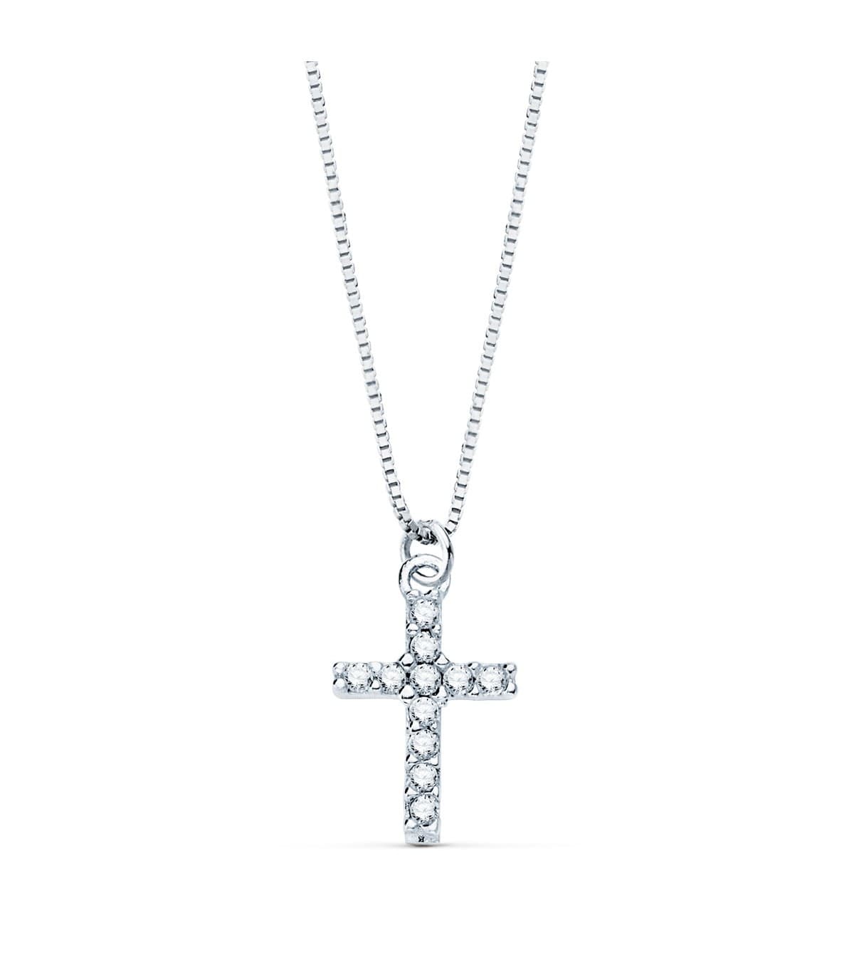Gargantilla Cruz Diamante 0.050 Qtes. OB 18K