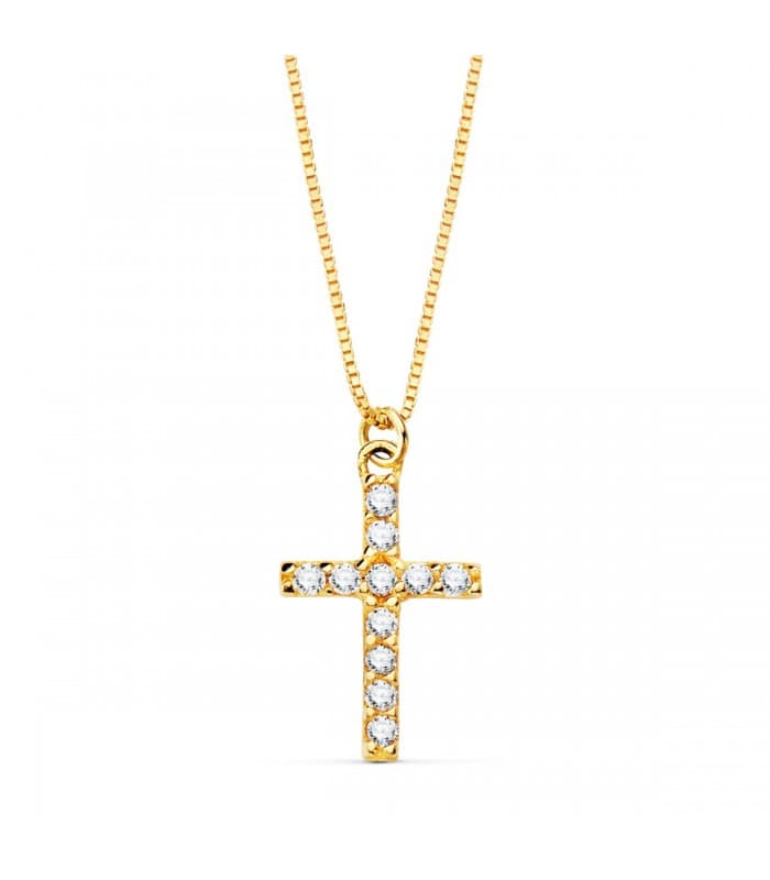 Gargantilla Cruz Diamante 0.090 Qtes. OA 18K