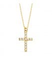 Kreuzkette mit Diamant 750 Gelbgold P30123
