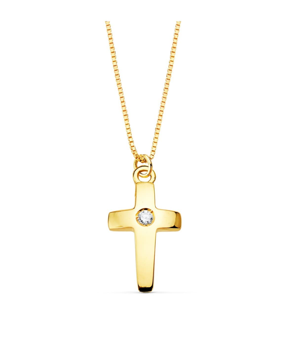 Gargantilla Cruz Diamante 0.015 Qt. Oro 18K