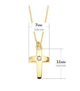 Collier Croix Diamant 0.015 Ct. or 18K
