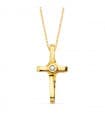 Gargantilla Cruz Oro 18K Diamante 0.015 Qt.