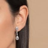 Boucles d'oreilles de mariage en or 18 carats avec perles et zircons