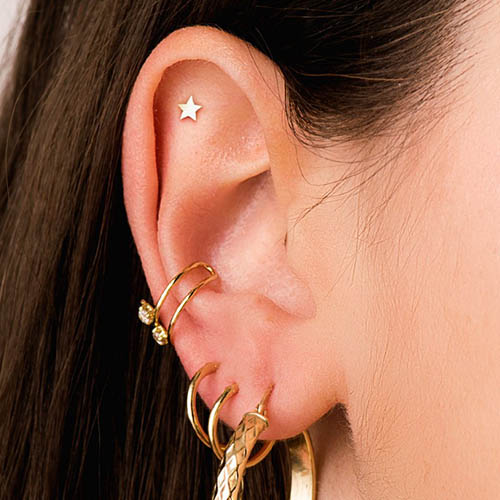 ear cuff boucles d oreille sans trou or 18 carat